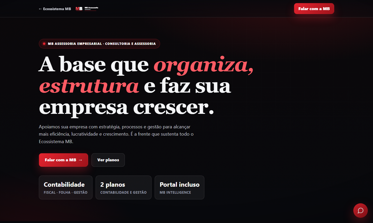 Site institucional da MB Assessoria