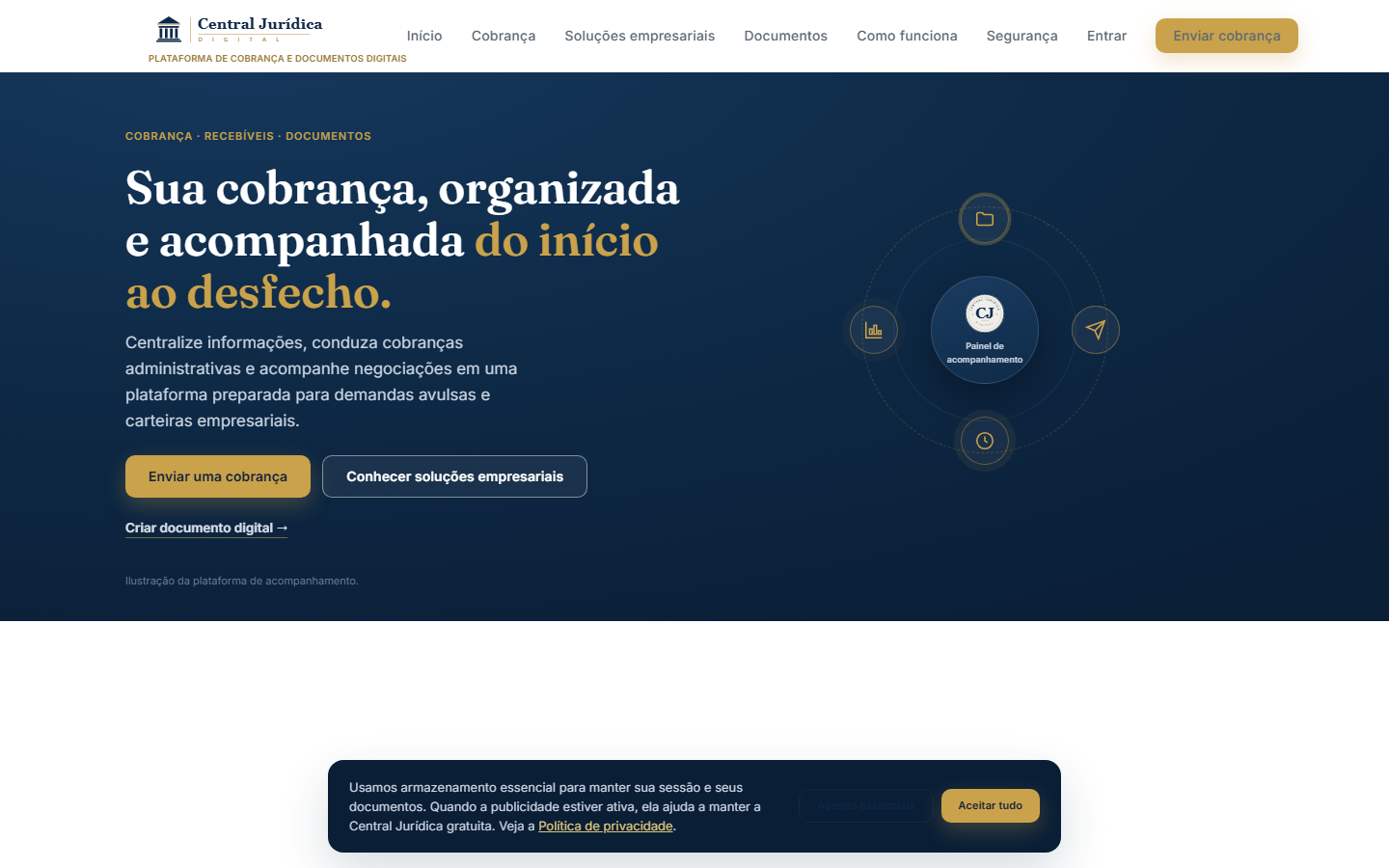 Site da Central Jurídica Digital