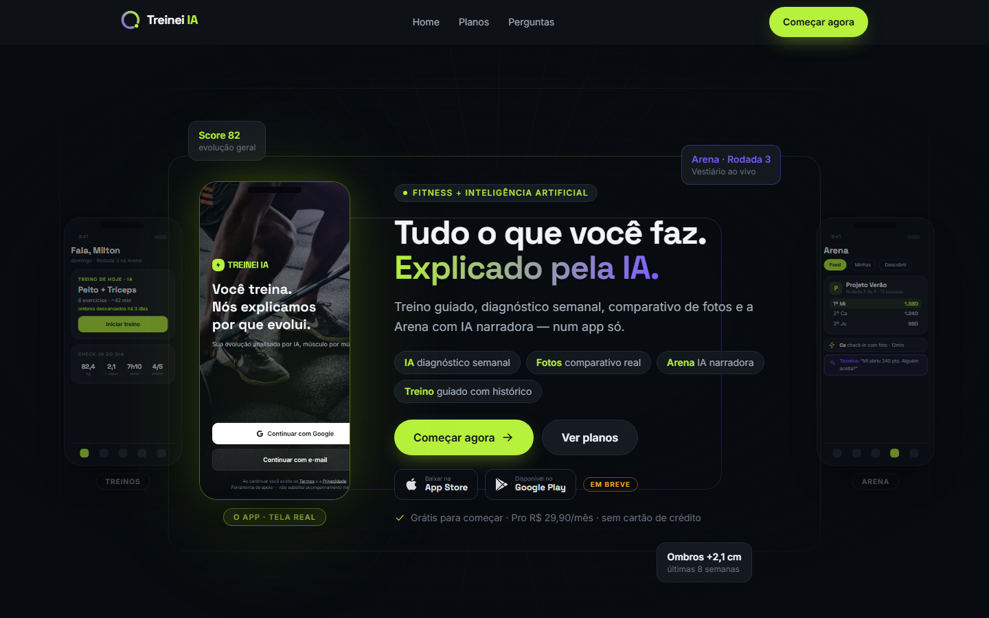 App treineIA — treinos com inteligência artificial